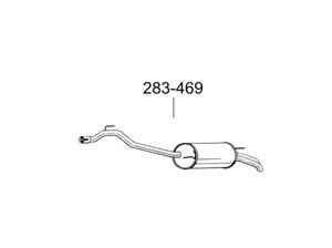 Глушник Фольксваген Транспортер (Volkswagen Transporter) 98-03 (283-483) Bosal