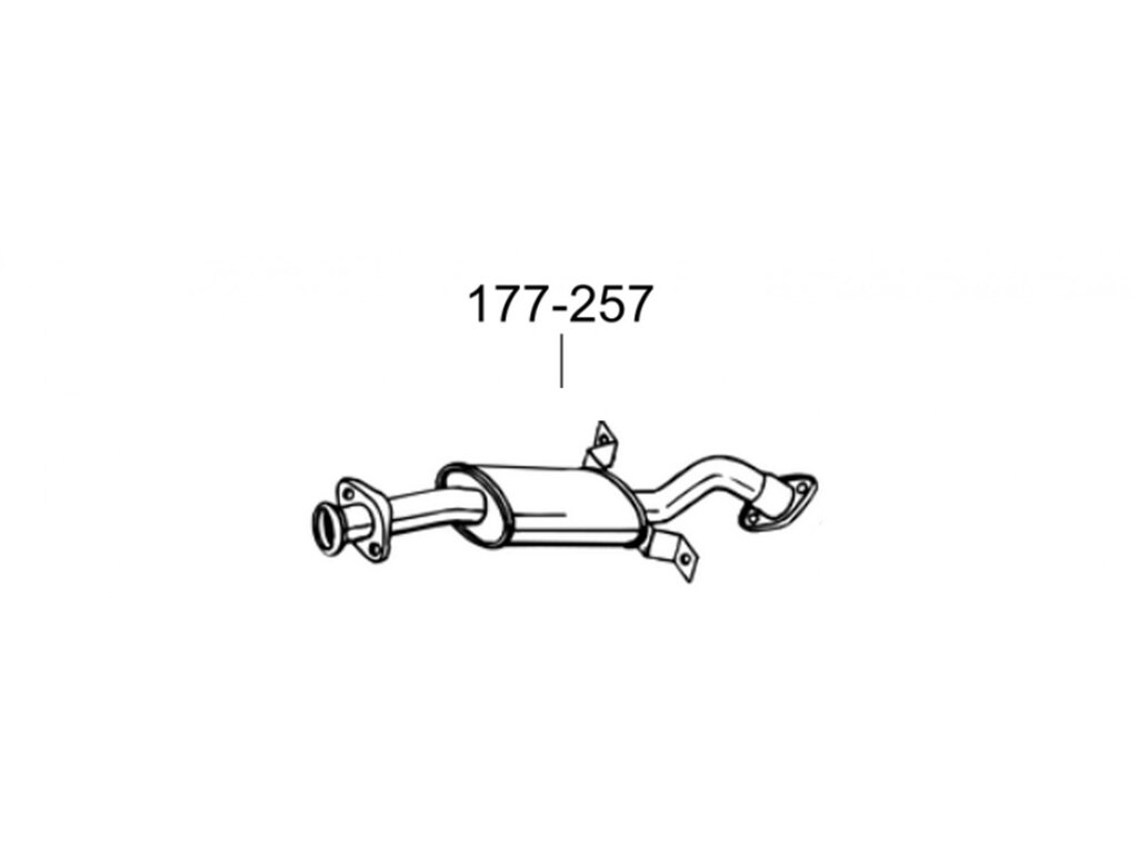 Глушитель передний  Мітсубісі Паджеро (Mitsubishi Pajero) 2.8 TDi Turbo Intercooler Diesel 4x4 94-00 (177-257) Bosal від компанії Інтернет-магазин "Глушачек" - фото 1