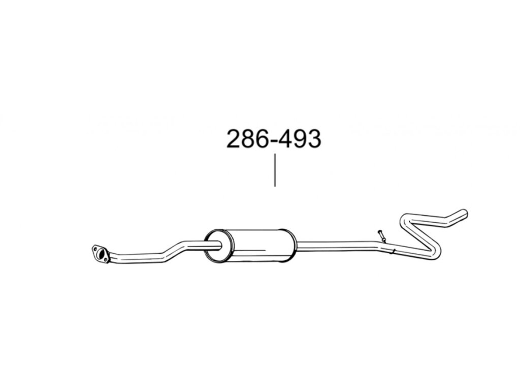 Глушитель передний Сітроен С2 (Citroen C2)/Пежо 1007 (Peugeot 1007) 1.4 03-10 (286-493) Bosal 04.270 від компанії Інтернет-магазин "Глушачек" - фото 1