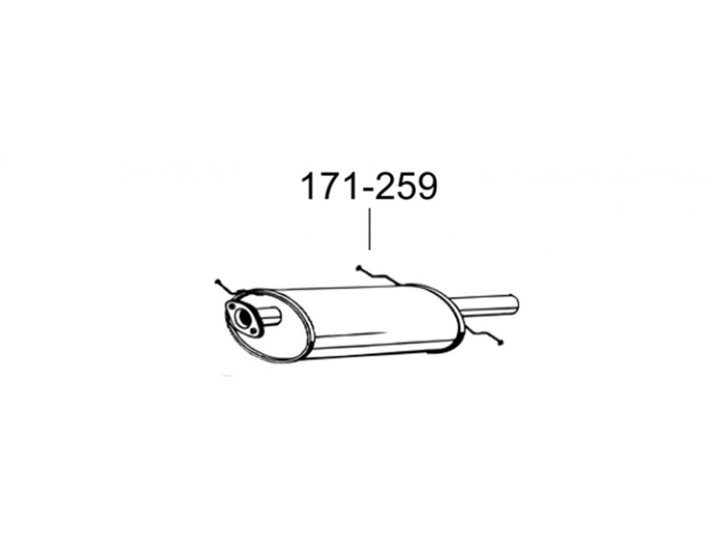 Глушник Мазда 626 (Mazda 626) 97-03 (171-259) Bosal 12.209 від компанії Інтернет-магазин "Глушачек" - фото 1