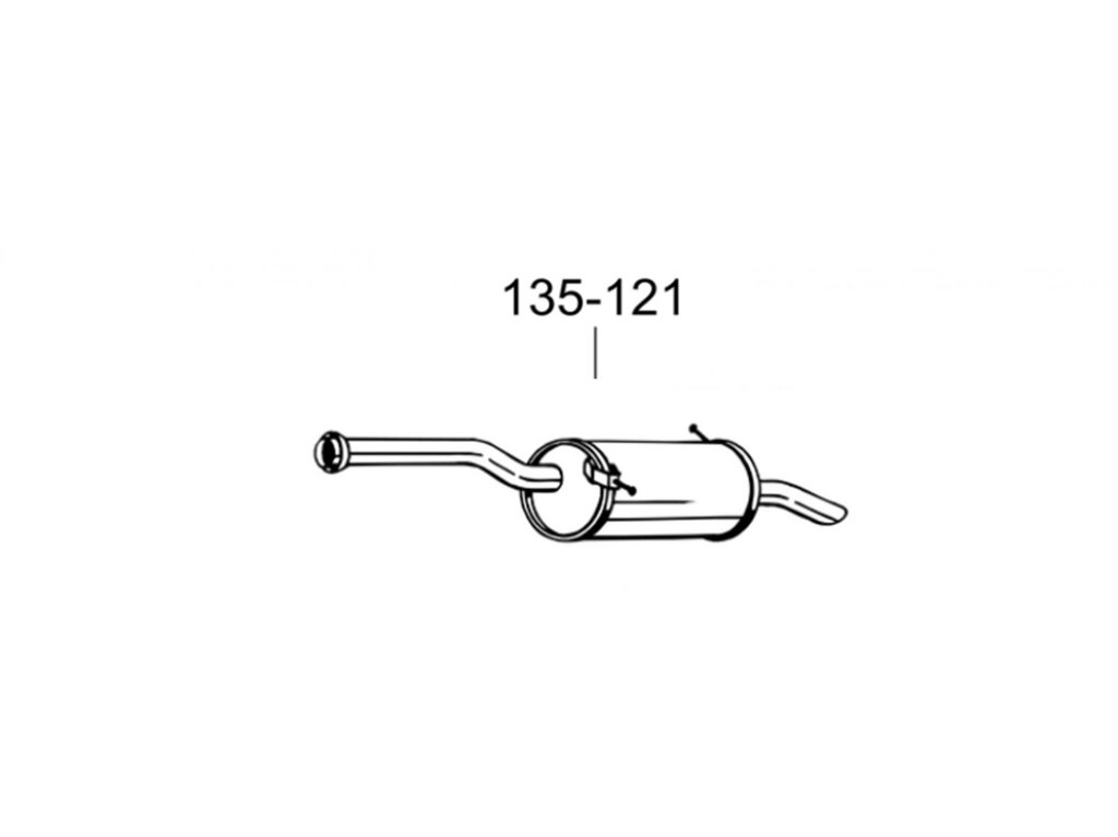 Глушник Сітроен Берлинго (Citroen Berlingo)/Пежо Партнер (Peugeot Partner) 08- (135-121) Bosal 04.23 від компанії Інтернет-магазин "Глушачек" - фото 1