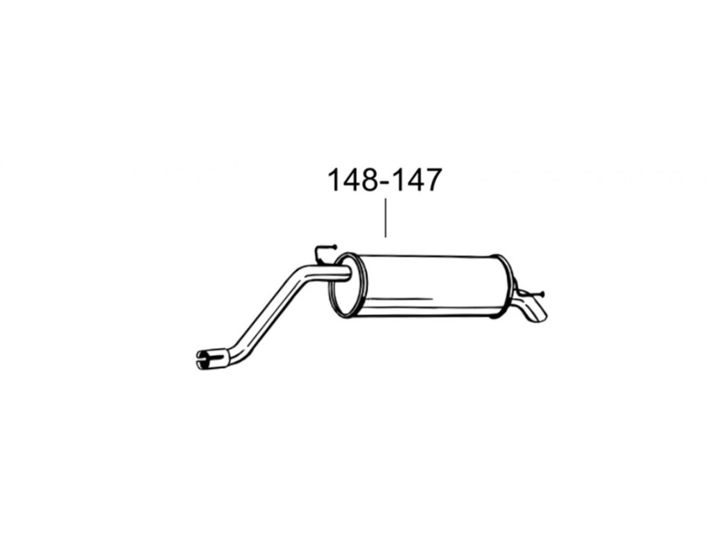 Глушник задній Фіат Гранде Пунто (Fiat Grande Punto) 1.4 05-08 (148-147) Bosal 07.441 від компанії Інтернет-магазин "Глушачек" - фото 1