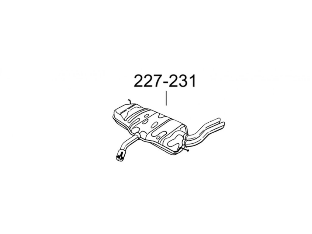 Глушник задній Сеат Алтея (Seat Altea) 04-05 (227-231) Bosal від компанії Інтернет-магазин "Глушачек" - фото 1