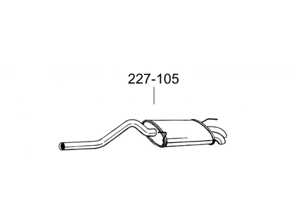 Глушник задній Сеат Інка (Seat Inca)/Фольксваген Кадді (Volkswagen Caddy) 1.9 SDi 95-04 KAT (227-105) Bosal 30.243 від компанії Інтернет-магазин "Глушачек" - фото 1