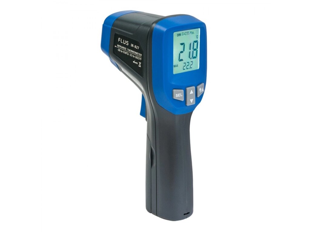 Інфрачервоний термометр пирометр дистанційний Flus IR-827 (-30 ... + 550) від компанії Інтернет-магазин "Глушачек" - фото 1