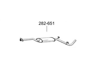 Глушитель передний Шкода Фаворит (Skoda Favorit)/Шкода Феліція (Skoda Felicia) 1.3 89-01 (282-651) Bosal 24.04