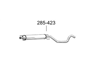 Глушитель Опель Зафира (Opel Zafira) 03-05 (285-423) Bosal 17.623 алюминизированный