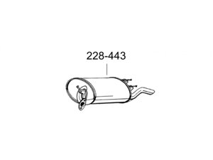 Глушник задній Toyota Королла (Toyota Corolla) 1.3i -16V 92-97 (228-443) Bosal 26.114