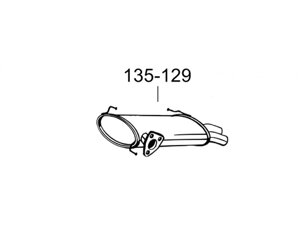 Глушник Сітроен С-Кроссер/Пежо 4007 (Citroen C-Crosser/Peugot) 4007 2.2 HDi 07-12 (135-129) Bosal