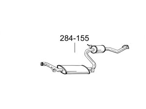 Глушник передній Вольво С40/В40 (Volvo S40/V40) (31.250) 1.6i -16V; 1.8i -16V; 2.0i -16V 00-01 (284-155) Bosal 31.250