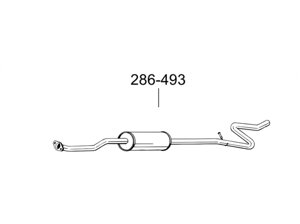 Глушитель передний Сітроен С2 (Citroen C2)/Пежо 1007 (Peugeot 1007) 1.4 03-10 (286-493) Bosal 04.270 алюминизированный