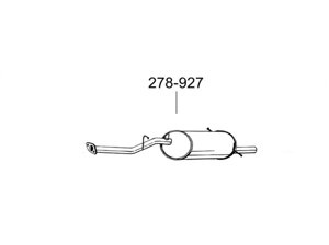 Глушитель задний Субару Импреза (Subaru Impreza) 1.6/1.8 93-00 (278-927) Bosal 46.11 алюминизированный