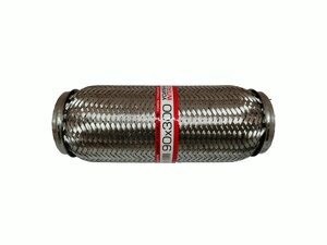 Гофра глушника 90x300 3-х шарова посилена Interlock (короткий фланець / нерж. сталь) EuroEx
