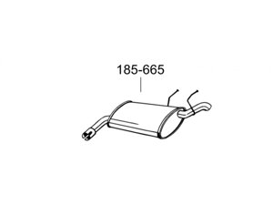 Глушник Опель Вектра З (Opel Vectra C) 04- (185-665) Bosal