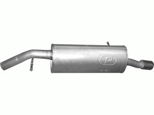Глушитель Пежо 207 (Peugeot 207) 1.6i THP Turbo 07- (19.180) Polmostrow алюминизированный
