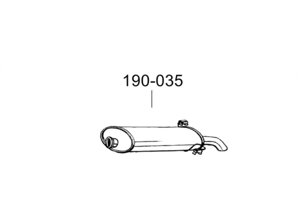 Глушник Пежо 306 (Peugeot 306) 1.4-1.8 / 1.9D 3 / 5D 93- (190-035) Bosal 19.08 алюмінізірованний
