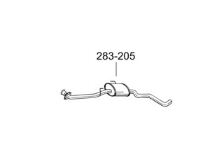 Глушник передній Опель Омега Б (Opel Omega B) 94-01 (283-205) Bosal 17.232