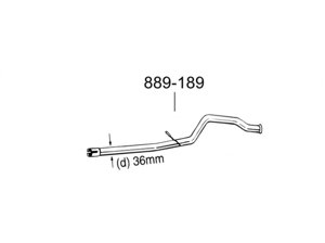 Середня труба Peugeot 206 (Peugeot 206) 1.4 09/98-01 (889-183) Bosal 19.197
