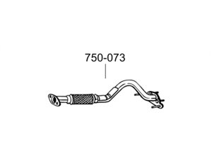 Труба приемная Хюндай Гетз (Hyundai Getz) 02-09 (750-073) Bosal 10.67 алюминизированный