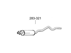 Глушник передній Опель Астра Ф (Opel Astra F) 1.4/1.6i 16V kombi kat 91-96 (283-321) Bosal 17.40 алюмінієвий