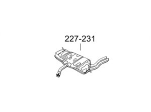Глушник задній Сеат Алтея (Seat Altea) 04-05 (227-231) Bosal алюмінізірованний