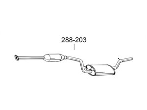Глушник передній Мазда 3 (Mazda 3) 03-14 (288-203) Bosal 12.14 алюмінізірованний