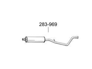 Глушитель передний Ситроен С4 (Citroen C4) 04-07/Пежо 307 (Peugeot 307) (283-969) Bosal 19.220 алюминизированный