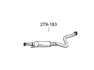 Передня Toyota Muffler Yaris Verso (Toyota Yaris Verso) 1,3 16В; 99-02 (279-183) Bosal 26.09