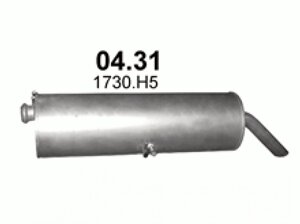 Глушитель Ситроен С4/Пежо 307 (Citroen C4/Peugeot 307) 1.4 03-10 (04.31) Polmostrow алюминизированный