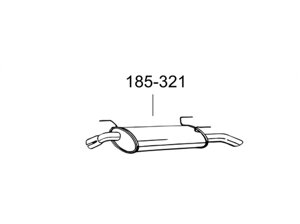 Глушник Опель Астра (Opel Astra) 1.6i 16V kombi 96- (185-321) Bosal 17.79 алюмінізірованний