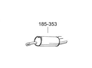 Глушник Опель Омега Б (Opel Omega B) 94-99 (185-353) Bosal 17.53