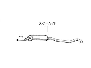 Глушник передній Опель Корса Б (Opel Corsa B) 1.0i 12V kat 96 (281-751) Bosal 17.293