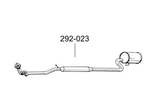 Глушитель передний Дайхатсу ИРВ (Daihatsu YRV) 00- (292-023) Bosal алюминизированный