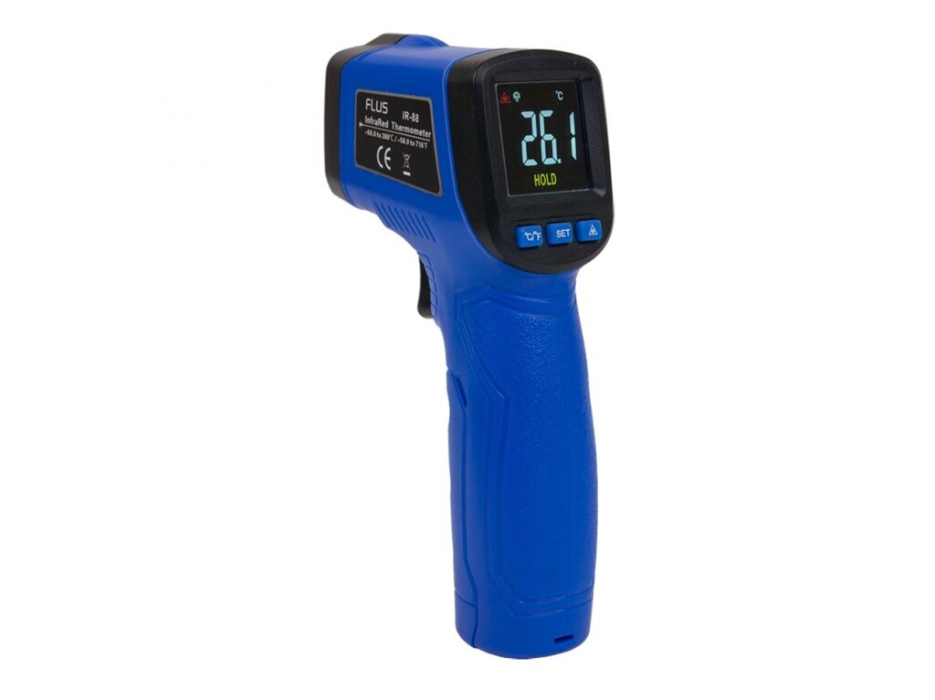 Пірометр безконтактний термометр інфрачервоний Flus IR-88 з кольоровим дисплеєм від компанії Інтернет-магазин "Глушачек" - фото 1