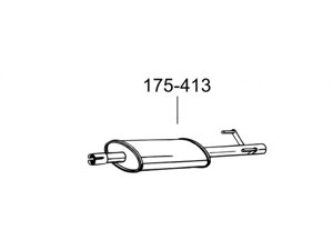 Резонатор Мерседес Спрінтер (Mercedes Sprinter) 216/316/416 CDi TD 00-06 (175-413) Bosal 13.183