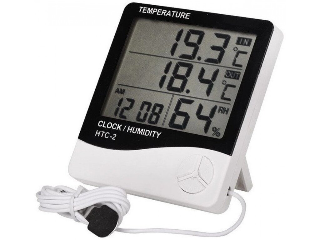 Термометр-гігрометрвнешнім датчиком температури HTC-2 від компанії Інтернет-магазин "Глушачек" - фото 1