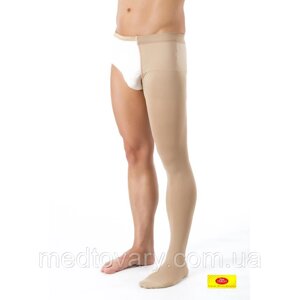 Чулок із поясом 2 клас компресії, чоловічі (Pani Teresa, 0414) XL, Для рвувої ноги