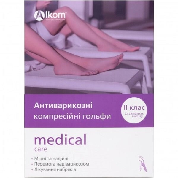 Гольфи антиварикозні MEDICAL CARE, 2 клас компресії, відкритий носок від компанії Фармєдіс, ТОВ - фото 1