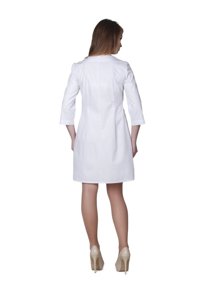 Халат медичний жіночий Емелі 44-170 сорочкова біла-біла від компанії Фармєдіс, ТОВ - фото 1