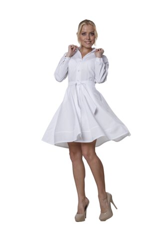 Халат медичний жіночий Маргарита 48-170 сорочковий білий-білий