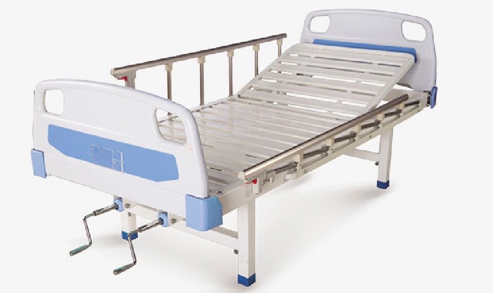 Ліжко лікарняне механічне “БІОМЕД” FB-11B 4-секційне на колесах від компанії Фармєдіс, ТОВ - фото 1