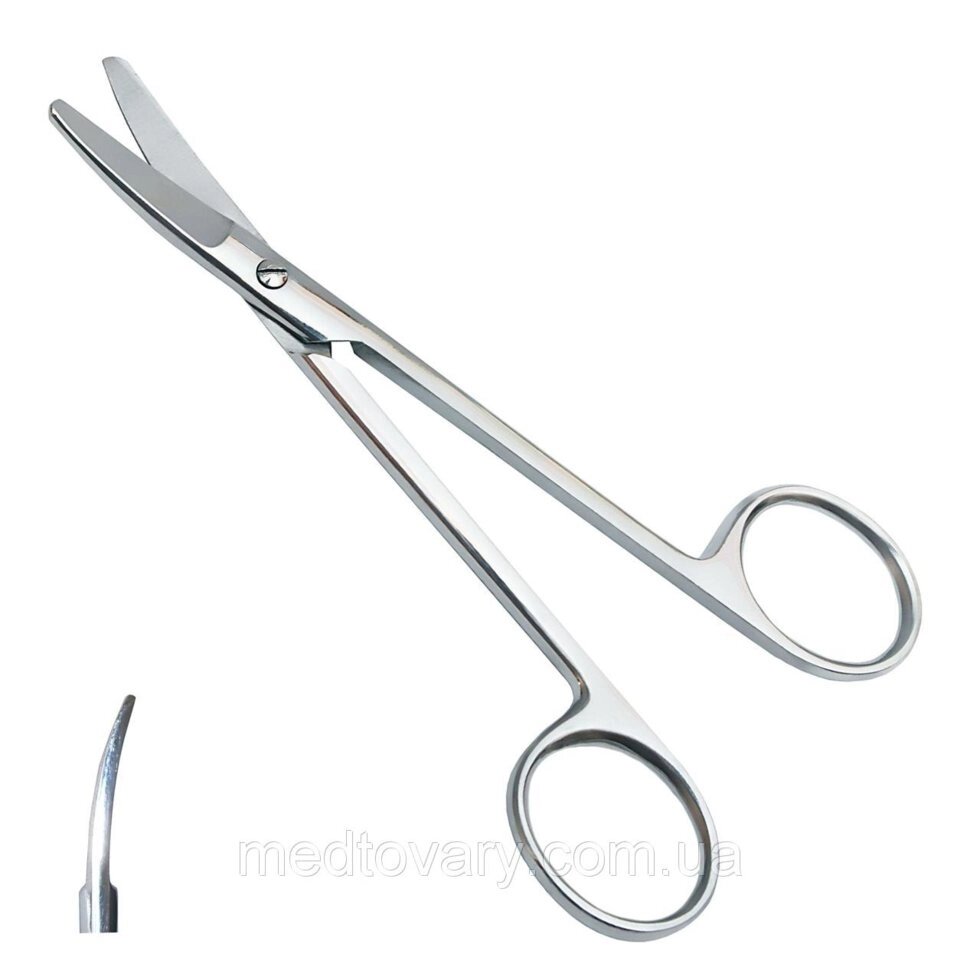 Ножиці вертикально вигнуті хірургічні за Mixter. Довжина 15 см від компанії Фармєдіс, ТОВ - фото 1