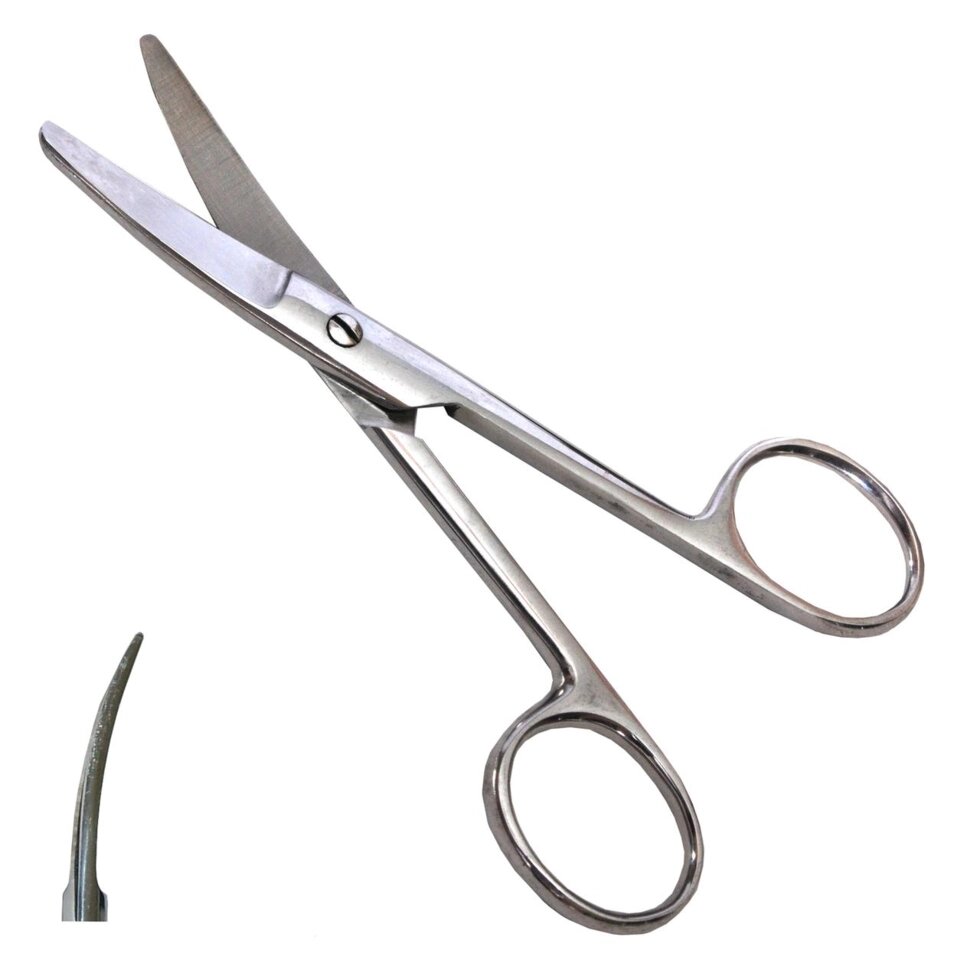 Ножиці вертикально вигнуті тупокінцеві хірургічні дитячі. Довжина 12,5 см від компанії Фармєдіс, ТОВ - фото 1