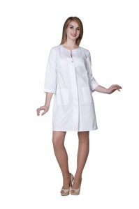 Халат медичний жіночий Емелі 46-170 сорочкова біла-біла