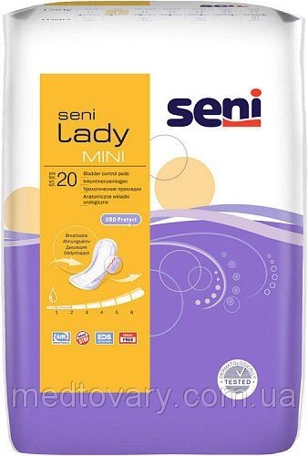 Прокладки урологічні Seni Lady Mini №20 від компанії Фармєдіс, ТОВ - фото 1