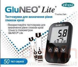 Тест-смужки до глюкометру GluNEO Lite (50) від компанії Фармєдіс, ТОВ - фото 1