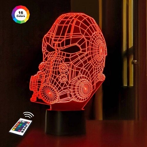 3D нічне світло "Череп 10" (збільшене зображення) подарункова упаковка + 16 кольорів + пульт дистанційного керування 3dtoyslamp від компанії Polmart - фото 1