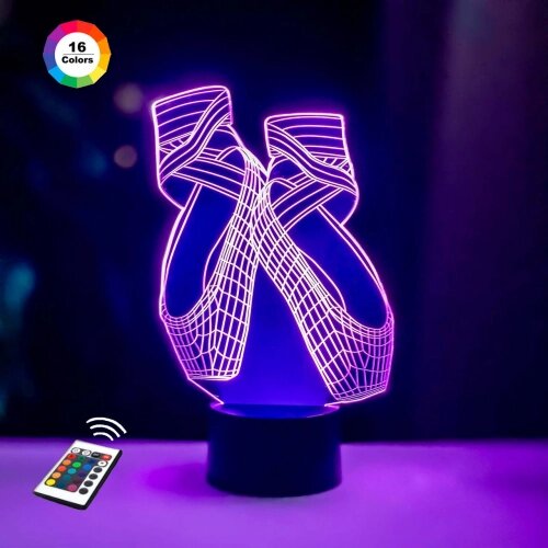 3D нічне світло "Poins" (збільшене зображення) подарункова упаковка + 16 кольорів + дистанційне управління 3dtoyslamp від компанії Polmart - фото 1