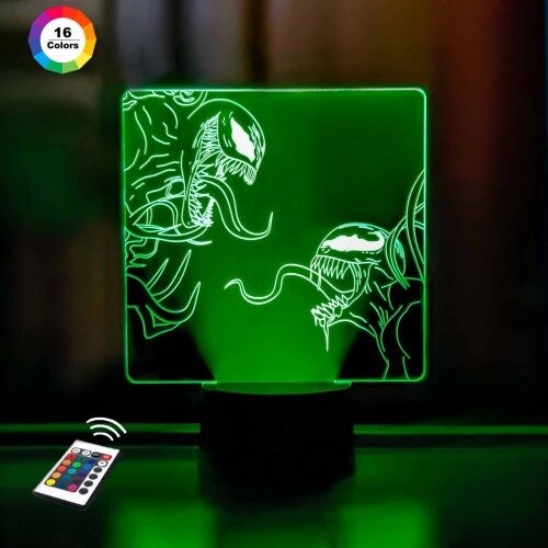 3D нічне світло "Venom 2" (збільшене зображення) подарункова упаковка + 16 кольорів + пульт дистанційного керування 3dtoyslamp від компанії Polmart - фото 1