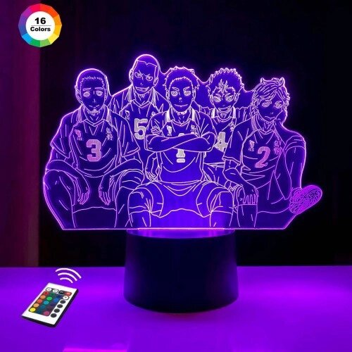 3D -нічне світло "Волейбольна команда" (збільшення зображення) подарункова упаковка + 16 кольорів + пульт дистанційного керування від компанії Polmart - фото 1